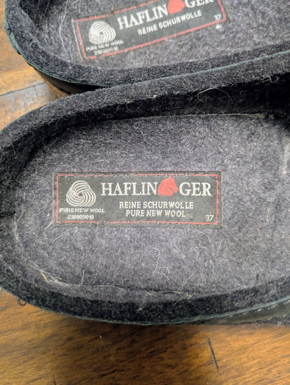 Haflinger Grizzly GZL Charcoal gray wool felt clogs mules slippers size 37 us 6 - Picture 3 of 8